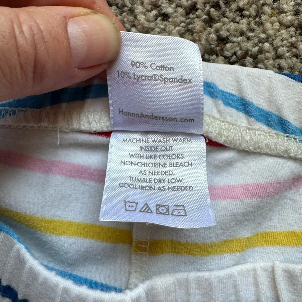 Hanna Andersson PJ Pant Lot Lounge Pants Rainbow Stripe Cotton Spandex p…